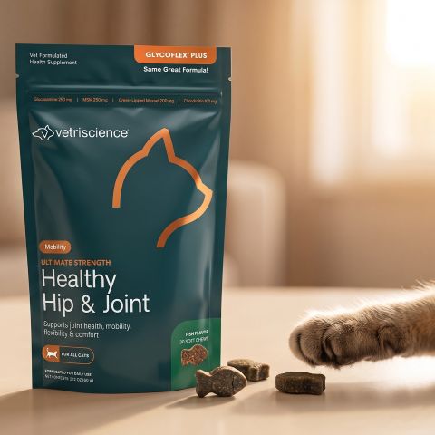 GlycoFlex Plus soft chews on a kitchen counter