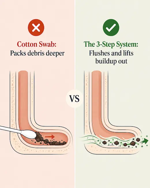 Cotton swab versus the 3-Step System